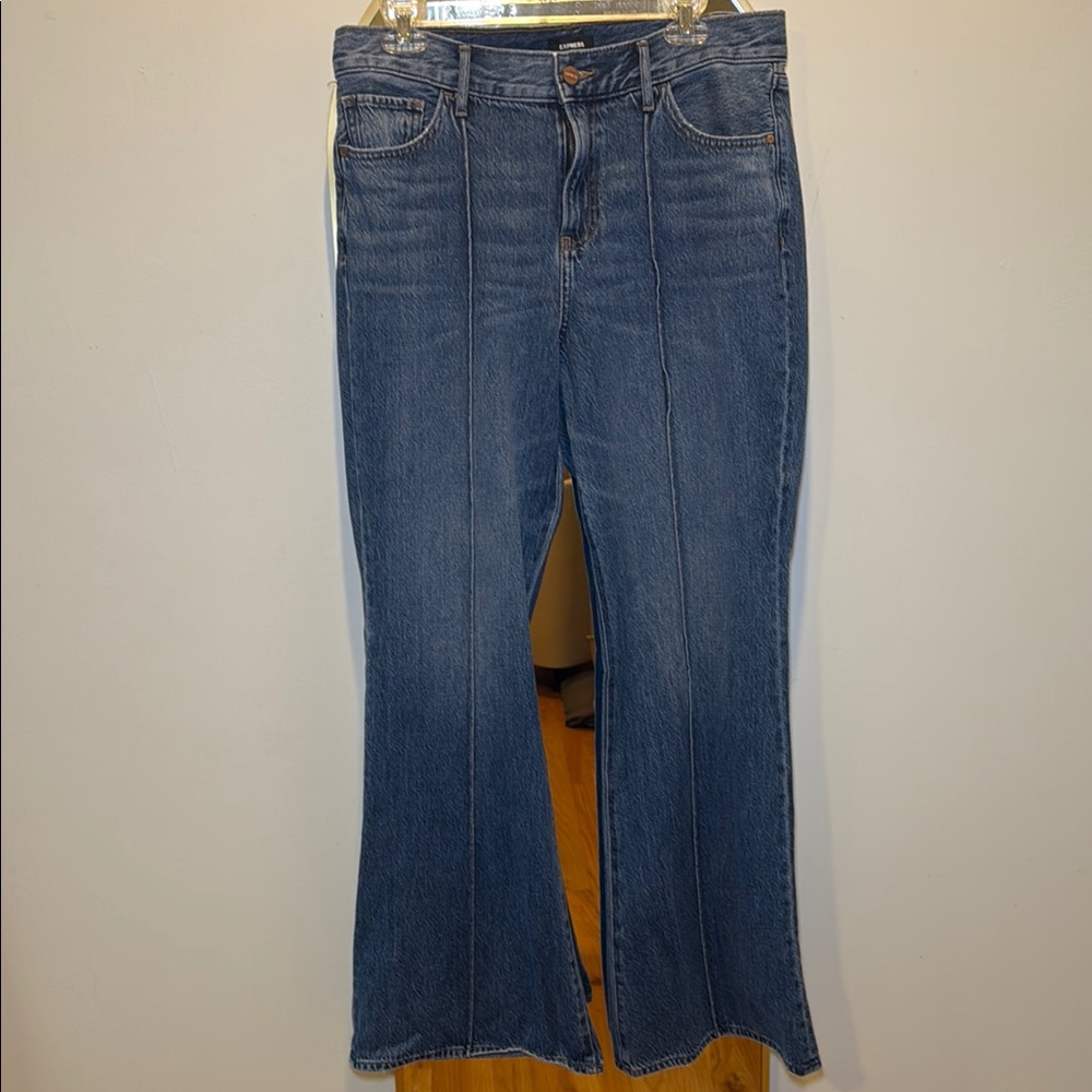 Express Dark Blue Flare Jeans